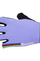 SANTINI Kolesarske rokavice s kratkimi prsti - UCI RAINBOW - vijolična