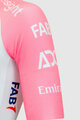 PISSEI Kolesarski dres s kratkimi rokavi - UAE TEAM EMIRATES REPLICA GIRO D'ITALIA 2024 - bela/rožnata